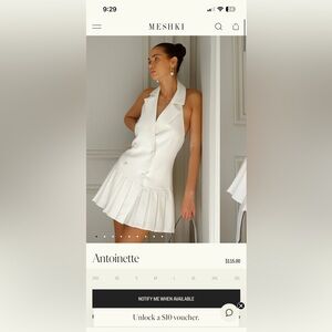 Meshki Antoinette Pleated Mini Dress - Ivory